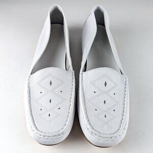Croft & Barrow White Leather Loafers Size 8